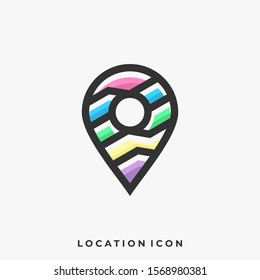 Pin Location Illustration Vector Template, Suitable for Creative Industry, Multimedia, entertainment, Educations, Shop, and any related business