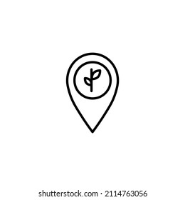 Pin location with leaf. Green area logo concept isolated on white background. Vector illustration
Agriculture vector logo template. This design use location or map symbol. Suitable for nature or envir