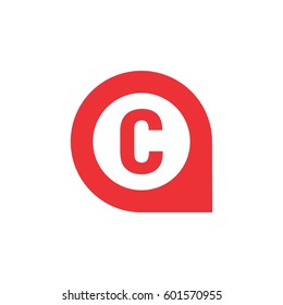 pin location with letter c icon
