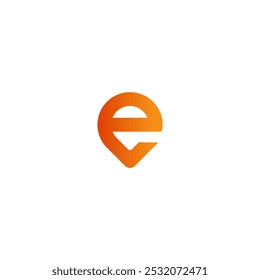 pin location letter E logo icon design template. brand business logo Vector