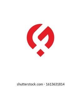 Pin location letter FG logo design