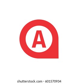 pin location with letter a icon
