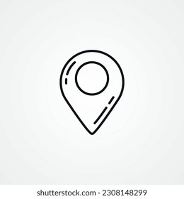 icono de la línea de ubicación de anclaje. icono de contorno de pin de asignación.
