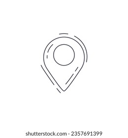 pin location line icon. map pin thin line icon.