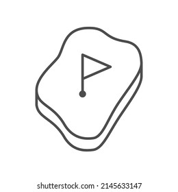 Pin location line outline icon