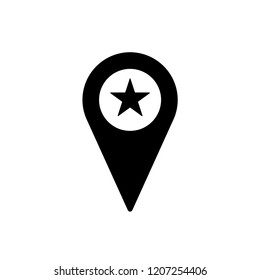 Pin Location. Locator Icon Vector on Glyph Style & White Background. EPS 10.