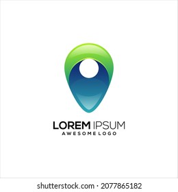 Pin location Logo Colorful Gradient abstract Template