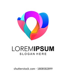 Pin location logo concept premium vector Premium Vector