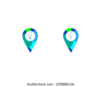 Pin location logo design template - Vector