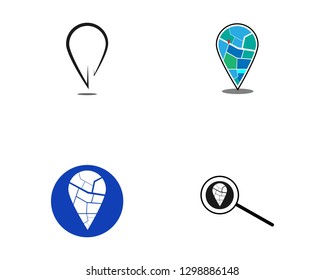 Pin location logo design template - Vector