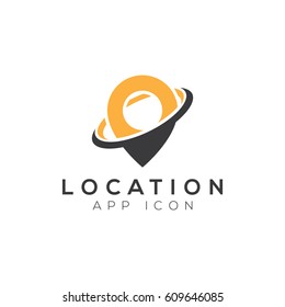 Pin location logo design template