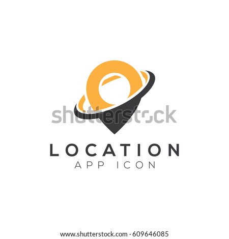 Pin location logo design template