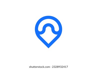 Pin Location Logo Design Vector 