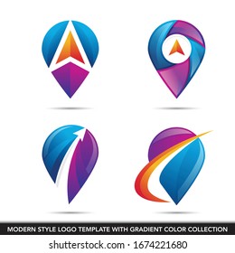 pin location logo icon vector template