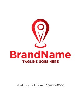 Pin location logo illustration. Simple design on white background.