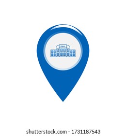 Symbol für die Pin-Position auf weißem Hintergrund