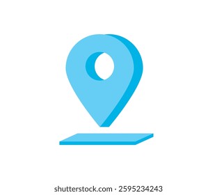 Pin location map color of flat style
