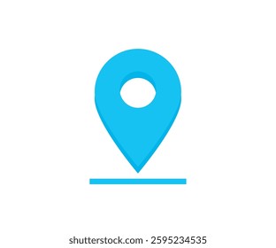 Pin location map flat color style