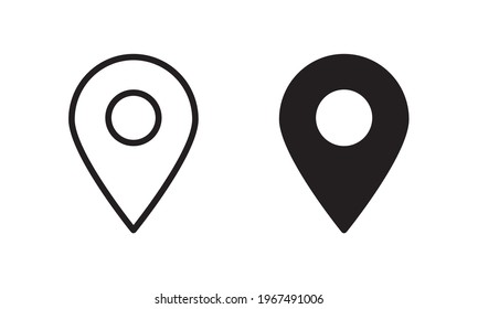 Pin location map icon, Pin Maps icon vector for web