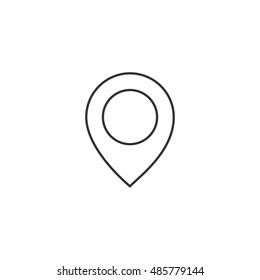 Pin location map icon in thin outline style.