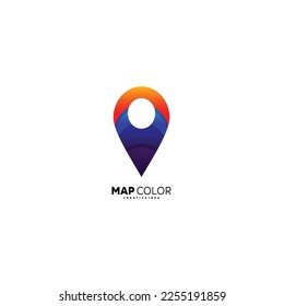 pin location or map logo design colorful symbol