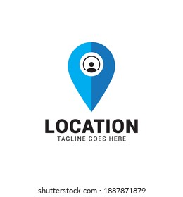 Pin Location map logo icon vector template.