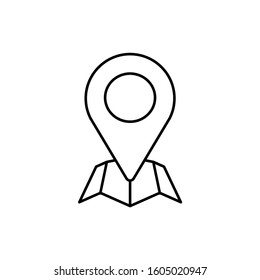 pin, location, map vector icon.