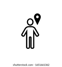Ubicación del pin, mapas, ilustración vectorial del icono de dirección
