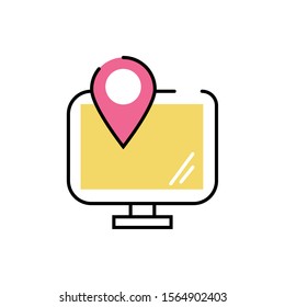 pin location mark in computer vector illustration design