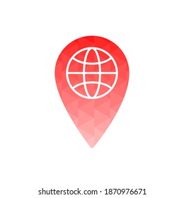 Pin Location Mark Icon Vector Illustration, Polygon