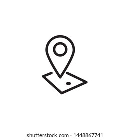 Pin Location Mark Sign Icon with line style. Can use for application icon, web, infographic element