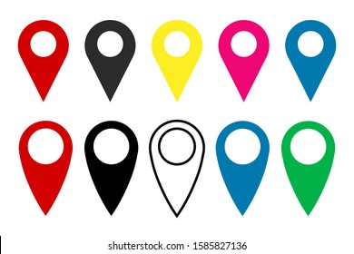 Pin Location Mark Sign Icon. Vector Illustration. Pin location line art style vector. set pin. eps 10