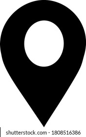 Pin Location Mark Sign Icon Vektorgrafik Illustration. Schwarze Farbe