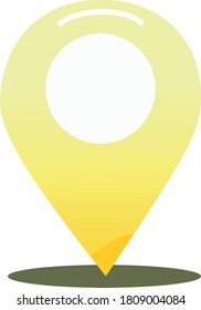 Ilustración del vector de iconos de señalización de ubicación de pines  icono del pin amarillo color.ubicación