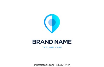 Pin Location Modern Abstract Icon Business Technology Logo