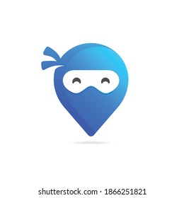 pin location ninja logo concept