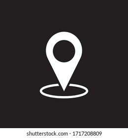 Pin location on black background
