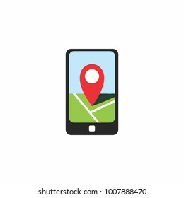 pin location on smartphone logo
