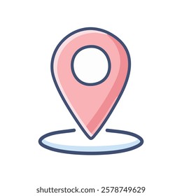 pin location on white background vector illustration line and fill style icon design