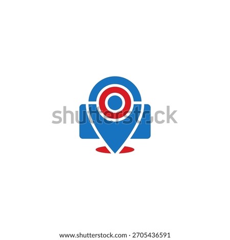 Pin location and padlock logo design.