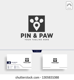 pin or location pet animal logo template vector icon