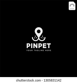 pin or location pet animal logo template vector icon