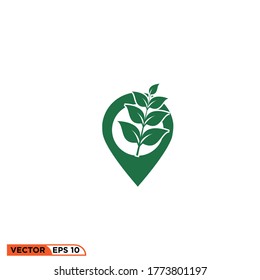 pin location plant icon design vector illustration 