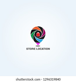 pin location shop icons templates, vector logo for business corporate, mart,  illustrations -vector