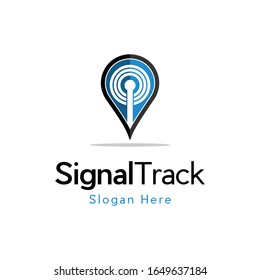 Pin Location Signal Network Abstract Modern Tech Creative Business Logo