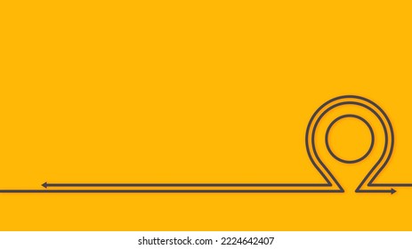 Pin location simple background in yellow colors. Minimalistic background vector illustration.