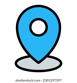 Pin Location Simple Line Icon Symbol