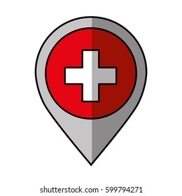 pin location with switzerland flag vector illustration design