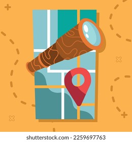pin location with telescope icon