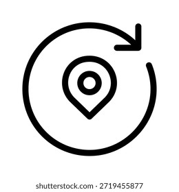 Icono de línea delgada de ubicación de anclaje. El ícono se puede utilizar para Sitios web, impresión, Plantillas, Plantillas de presentación, ilustraciones, etc.